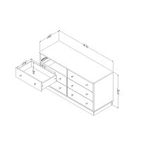 9011027 White 6-Drawer Double Dresser - Litchi -3