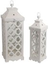 26 Inch White Wooden Lantern