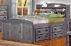 Driftwood Rustic Full Storage Bed with 1 Under-Bed Dresser - Fort