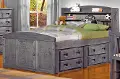 Driftwood Rustic Full Storage Bed with 1 Under-Bed Dresser - Fort