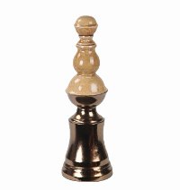 23 Inch Beige and Bronze Ceramic Finial