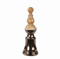 19 Inch Beige and Bronze Ceramic Finial