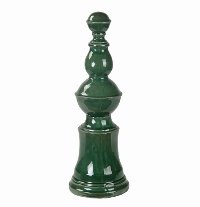 19 Inch Green Ceramic Finial