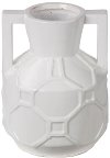 9 Inch White Ceramic Jar with Handles