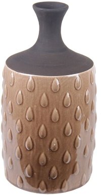 15 Inch Tan Water Drop Ceramic Vase