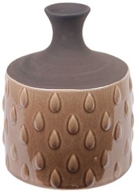 10 Inch Tan Water Drop Ceramic Vase