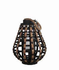 Large Weave Wooden Lantern