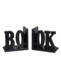 Wooden 'BOOK' Bookend Pair