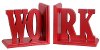 Red Wooden Work Bookend Pair