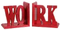 Red Wooden Work Bookend Pair