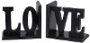 Black Wooden Love Bookend Pair