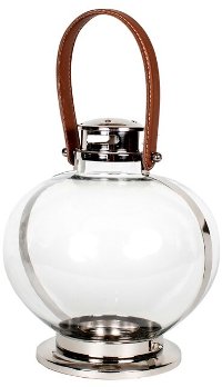 14 Inch Nickel Finish Aluminum Lantern