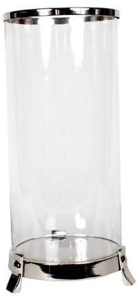 21 Inch Nickel Finish Cylinder Lantern