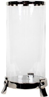17 Inch Nickel Finish Cylinder Lantern