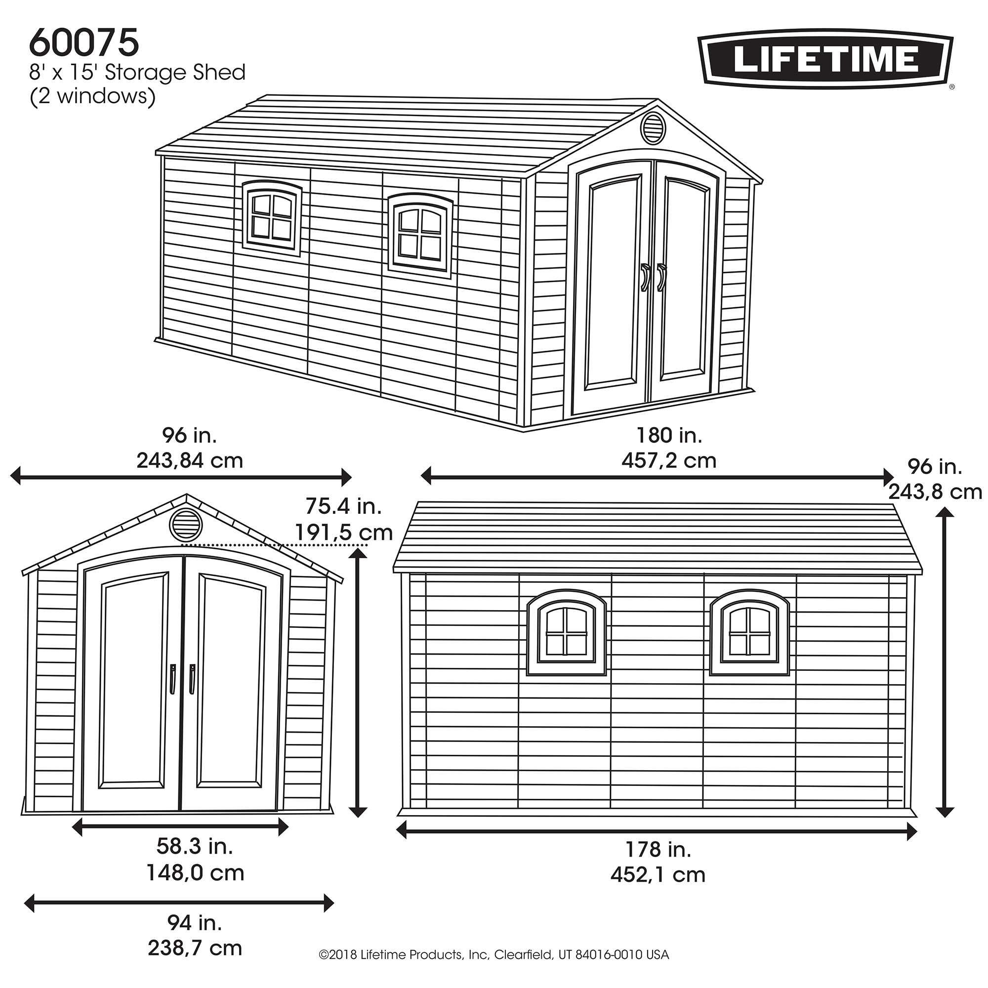 60075 Lifetime 8' x 15' Storage Shed-8