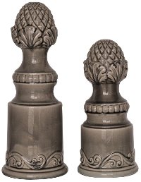 13 Inch Gray Ceramic Artichoke Finial