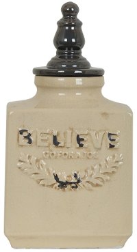 Believe Ceramic Lidded Urn