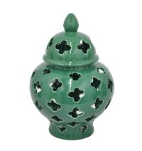 Green Pierced Temple Jar