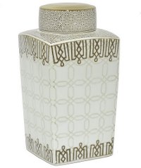 White Ceramic Jar with Lid