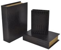 13 Inch Black Wooden Book Box