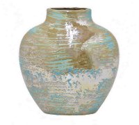 Gold and Blue Ceramic Vase