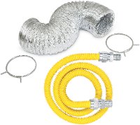 Gas Dryer Kit with Vent and 4 Foot Gas Flex Line