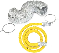 Gas Dryer Kit with Vent and 4 Foot Gas Flex Line