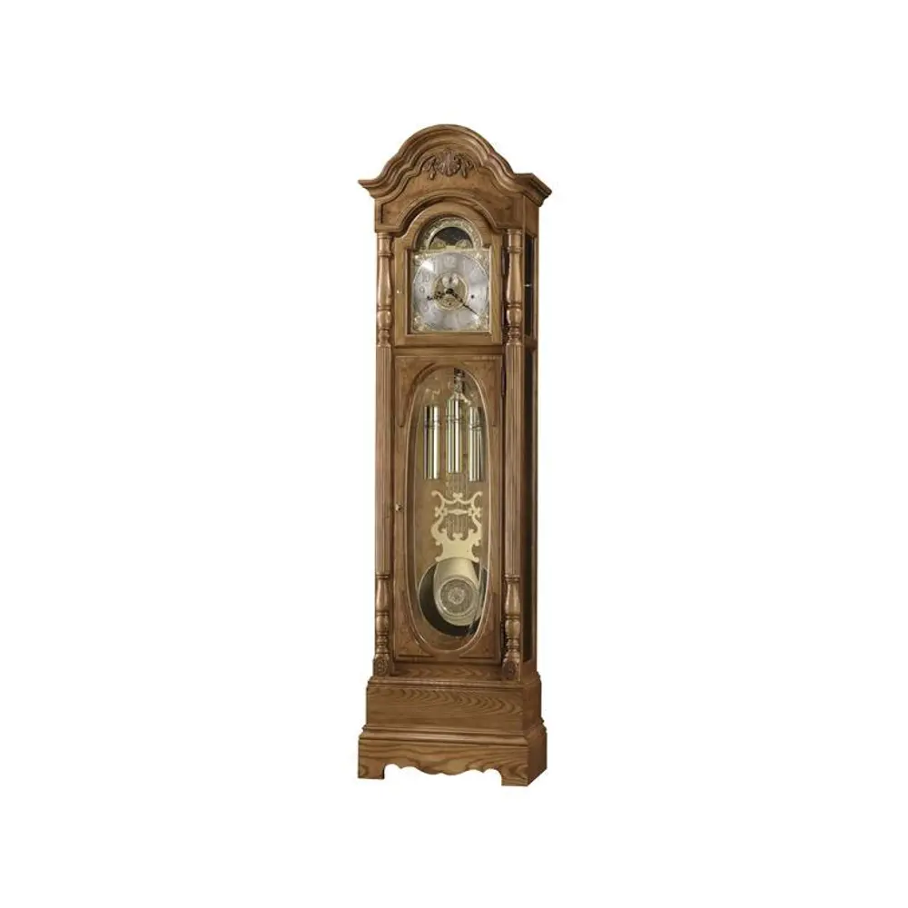 Schultz Golden Oak Floor Clock-1