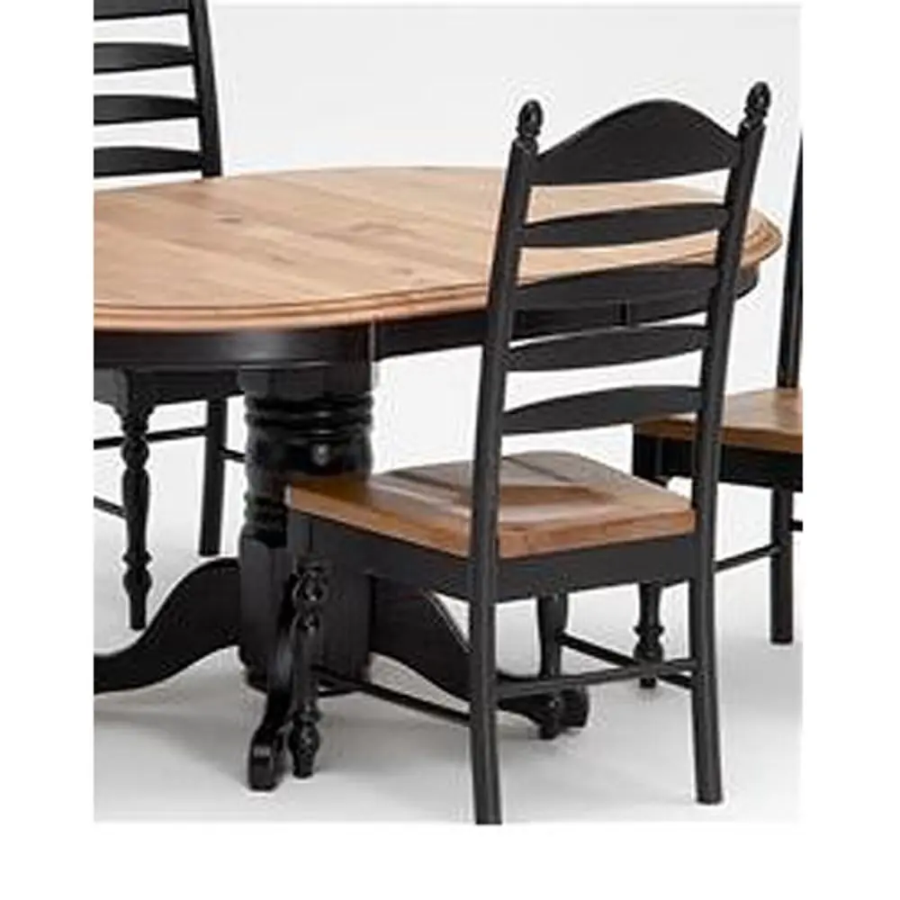 Black and Knotty Alder Dining Room Chair - Hillside Village-1