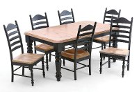 5 Piece Dining Set - Hillside Village Black and Honey