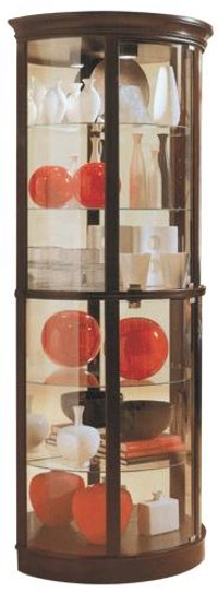Cherry Brown Half Round Curio Cabinet-2