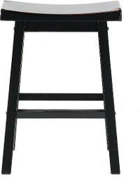 Black and Brown 24 Inch Saddle Counter Height Stool