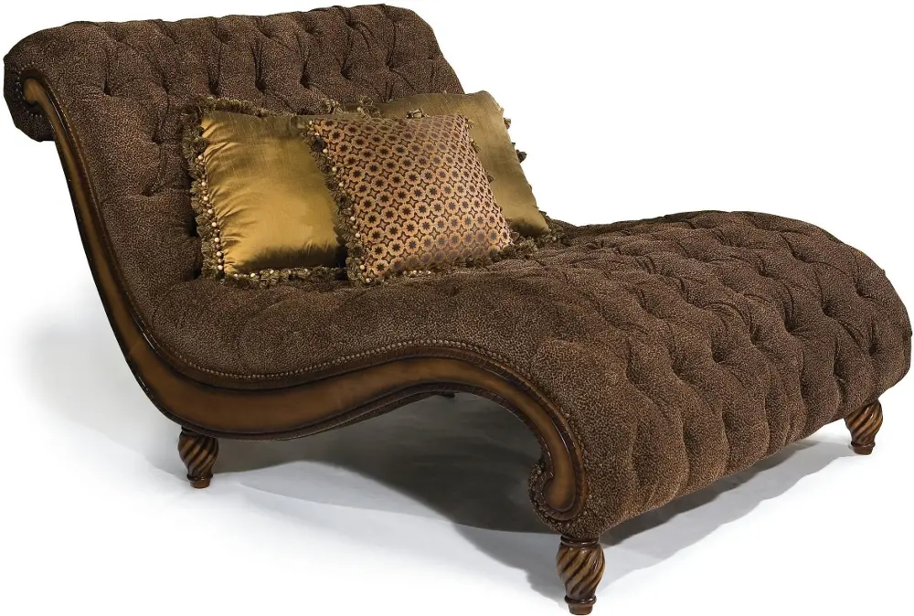 Dinah 55 Inch Brown Upholstered Chaise-1