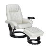 7320A+T026-001A-19 Soho 32 Vanilla Upholstered Recliner and Ottoman