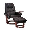 32 Brown Upholstered Recliner and Ottoman