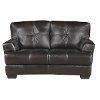 67 Dark Brown Leather Loveseat