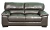 70 Grey Leather Loveseat