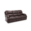 84 Brown Leather-Match Dual Reclining Power Sofa