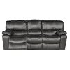 89 Black Leather-Match Dual Reclining Sofa