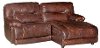 Dark Brown Leather-Match 2-Piece Power Sectional