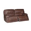 86 Dark Brown Leather-Match Reclining Sofa