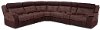 Brown Upholstered 6-Piece Power Reclining Sectional