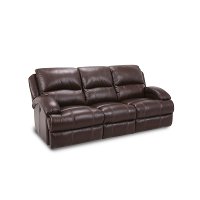 84 Brown Leather Match Dual Reclining Power Sofa