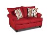62 Red Upholstered Loveseat