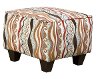 Patterned Upholstered Accent Ottoman