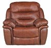 66 Brown Leather-Match Glider Recliner
