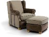 2PC1204528CHROTT Flexsteel 36 Two-Tone Upholstered Chair & Ottoman