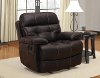 U1960CADX-7RCLBLK 44 Brown Upholstered Glider Recliner