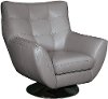 37 Gray Leather Swivel Chair