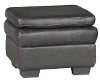 Graphite Leather Ottoman